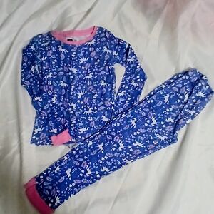 Kids Dinosaur Pajama Set in Blue and Pink
